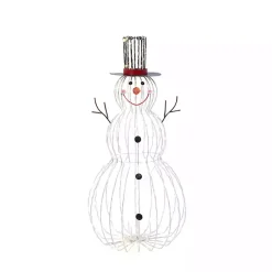 Outdoor Christmas Decorations>Kirklands Home Open Frame Metal LED Snowman White
