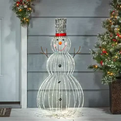 Outdoor Christmas Decorations>Kirklands Home Open Frame Metal LED Snowman White
