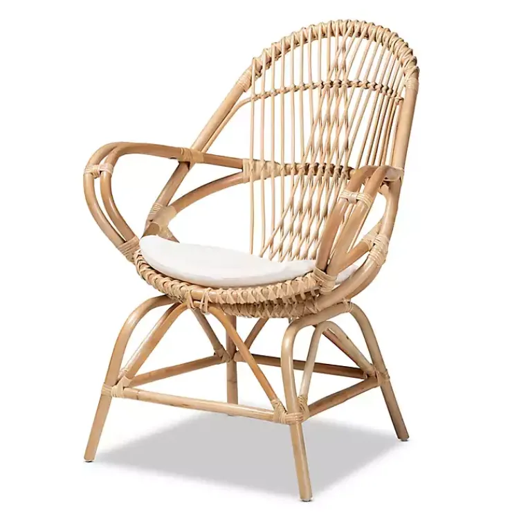 Kirklands Home Open Woven Rattan Accent Chair White