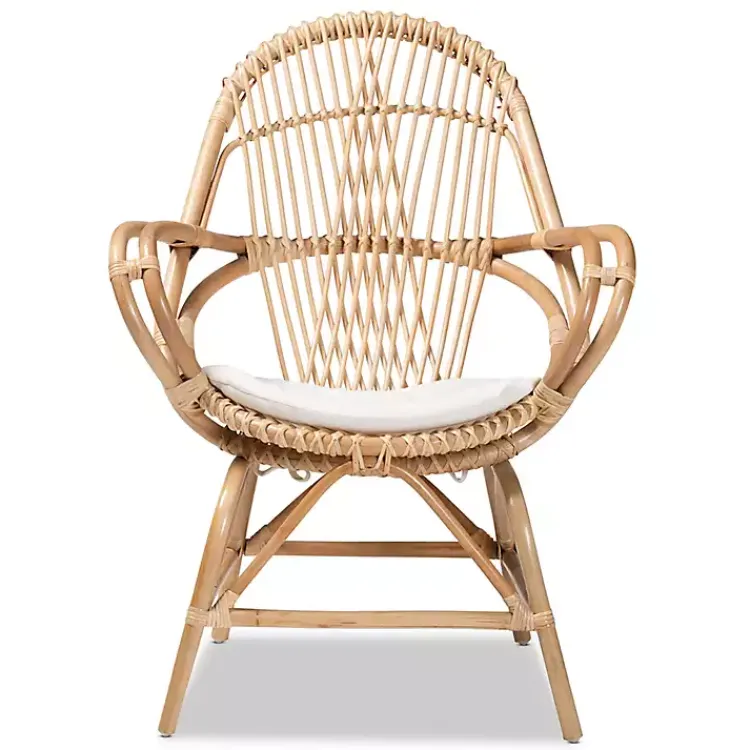 Kirklands Home Open Woven Rattan Accent Chair White
