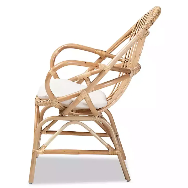 Kirklands Home Open Woven Rattan Accent Chair White