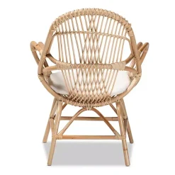 Kirklands Home Open Woven Rattan Accent Chair White