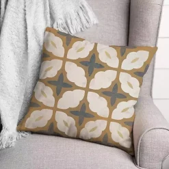 Kirklands Home Orange & Blue Medallion Indoor/Outdoor Pillow Hot