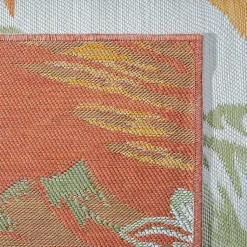Kirklands Home Orange & Green Palms Reversible Outdoor Rug, 5x7 Best