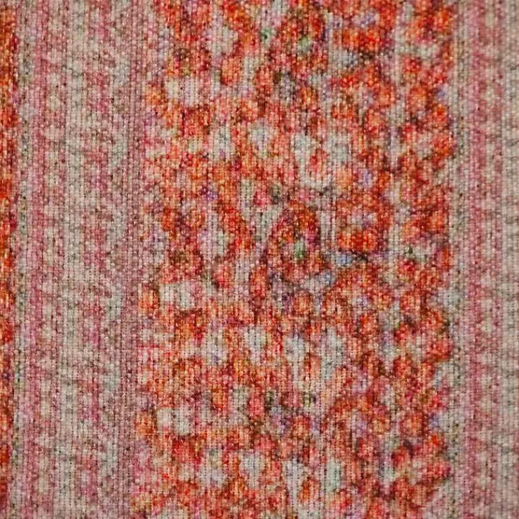 Pillows>Kirklands Home Orange and Pink Floral Stripe Pillow