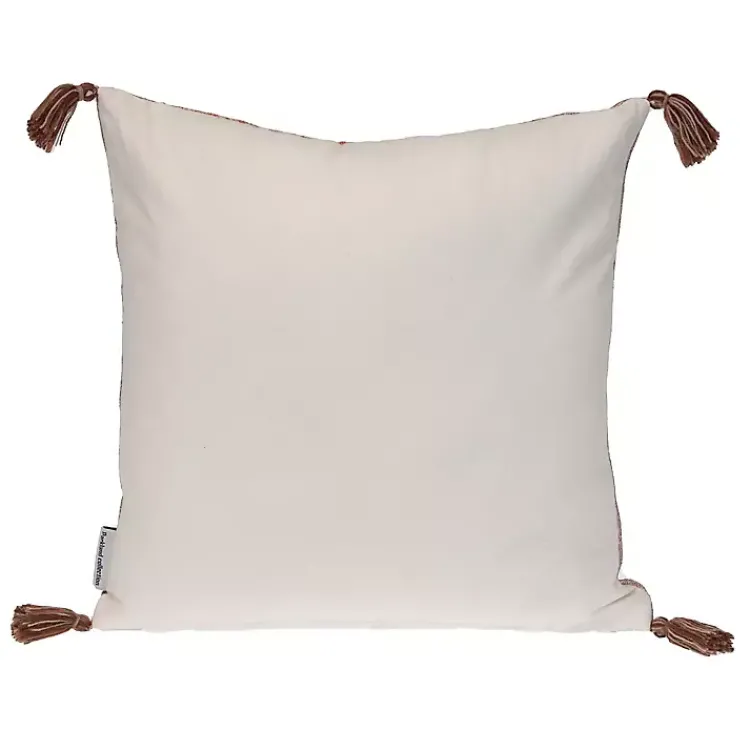 Pillows>Kirklands Home Orange and Pink Floral Stripe Pillow