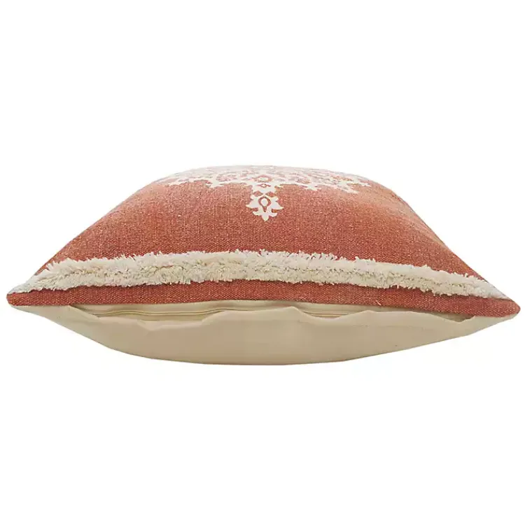 Pillows>Kirklands Home Orange and White Medallion Pillow