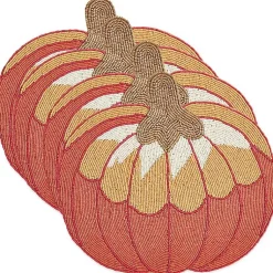 Kirklands Home Orange Beaded Pumpkin Harvest Placemats, Set of 4 Best