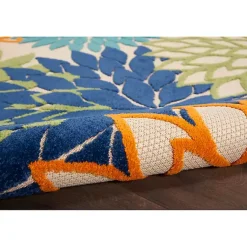 Kirklands Home Orange Bright Floral Burst Outdoor Area Rug, 5x7 Sale