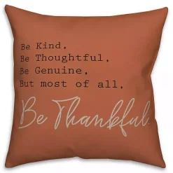 Fall>Kirklands Home But Most Of All Be Thankful Pillow Orange