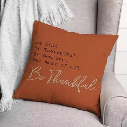 Fall>Kirklands Home But Most Of All Be Thankful Pillow Orange