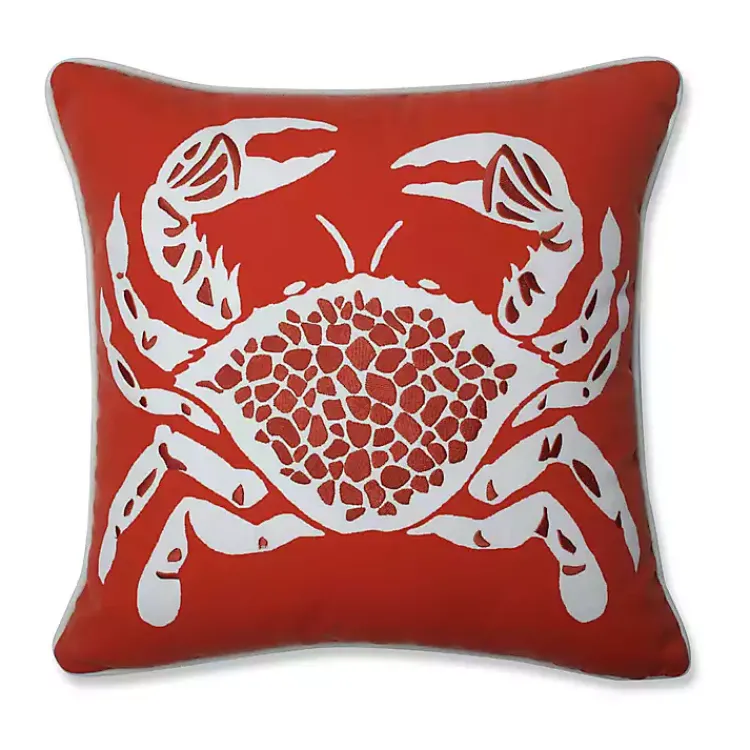 Kirklands Home Orange Calvin the Crab Outdoor Pillow Hot