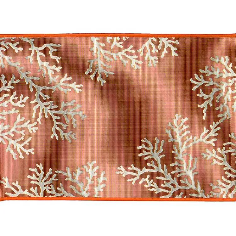 Kirklands Home Coral Indoor/Outdoor Rug, 2x3 Orange Outlet