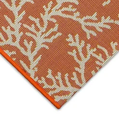 Kirklands Home Coral Indoor/Outdoor Rug, 2x3 Orange Outlet
