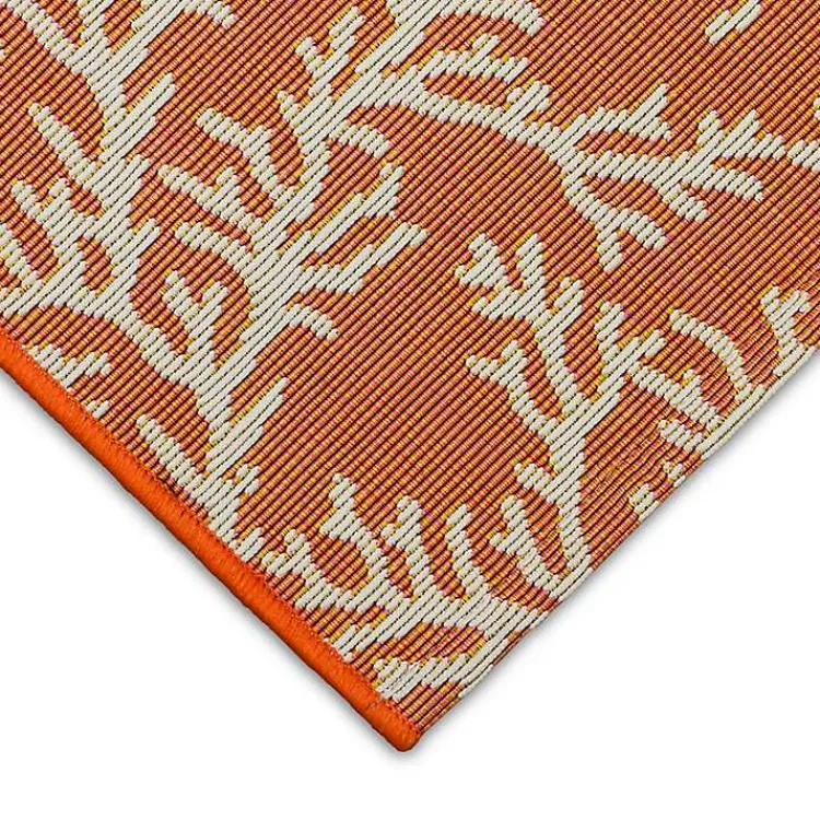 Kirklands Home Coral Indoor/Outdoor Rug, 2x3 Orange Outlet