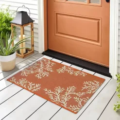 Kirklands Home Orange Coral Indoor/Outdoor Rug, 3x4 New