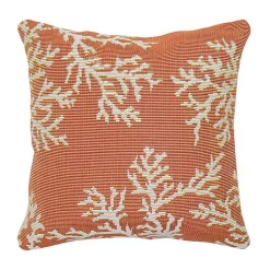 Kirklands Home Orange Coral Woven Outdoor Throw Pillow Outlet