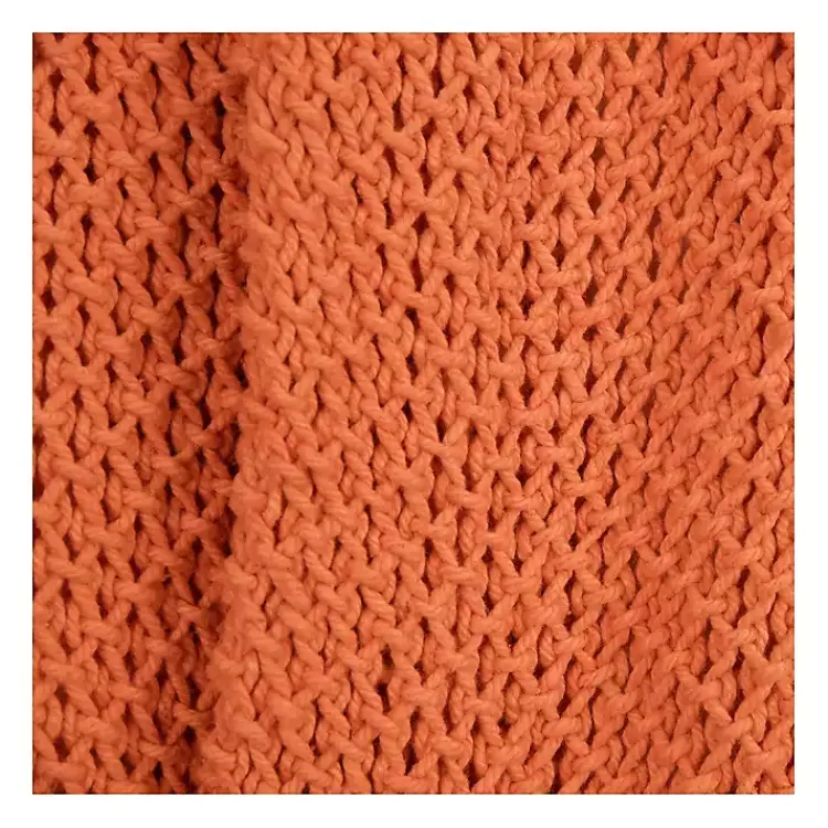 Blankets & Throws>Kirklands Home Cotton Tassel Throw Orange