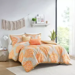 Kirklands Home Orange Damask 5-pc. Full/Queen Comforter Set Best