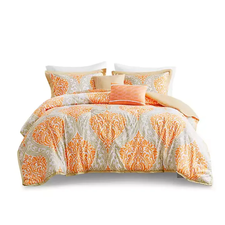 Kirklands Home Orange Damask 4-pc. Twin/Twin XL Comforter Set