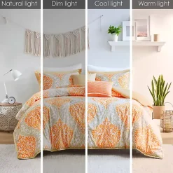 Kirklands Home Orange Damask 4-pc. Twin/Twin XL Comforter Set