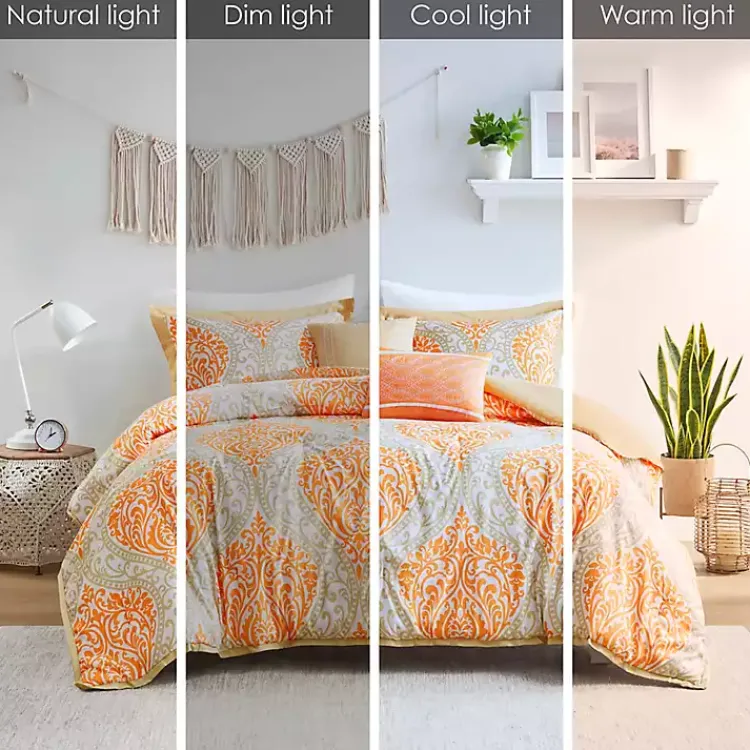 Kirklands Home Orange Damask 4-pc. Twin/Twin XL Comforter Set