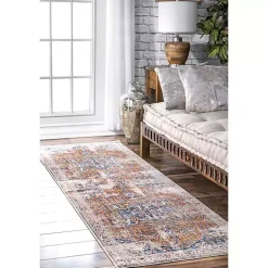 Kirklands Home Orange Eli Medallion Fringe Runner Sale