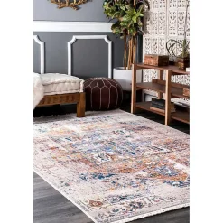 Kirklands Home Orange Eli Medallion Fringe Area Rug, 5x8 Discount