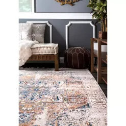 Kirklands Home Orange Eli Medallion Fringe Area Rug, 5x8 Discount