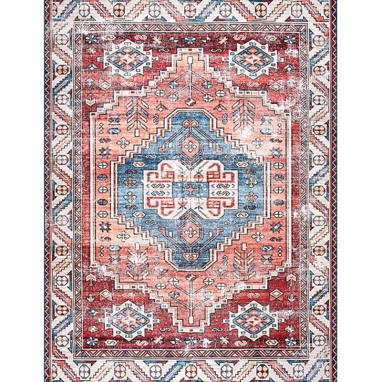 Kirklands Home Orange Faded Medallion Washable Runner Online