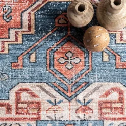 Kirklands Home Orange Faded Medallion Washable Area Rug, 4x6 Online