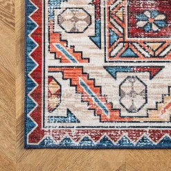 Kirklands Home Orange Faded Medallion Washable Area Rug, 5x8 Outlet