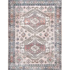 Kirklands Home Orange Global Motif Washable Runner Online