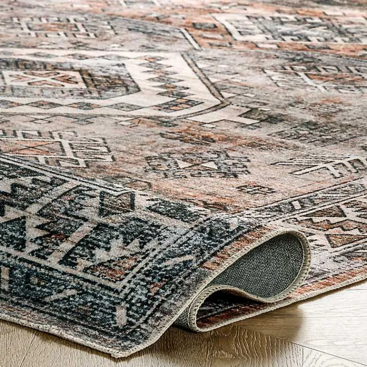Kirklands Home Orange Global Pattern Washable Runner