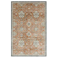 Kirklands Home Granary Floral Area Rug, 6x9 Orange Online