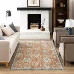 Kirklands Home Granary Floral Area Rug, 6x9 Orange Online