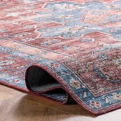 Kirklands Home Orange Medallion Washable Area Rug, 4x6