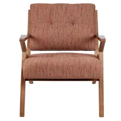 Kirklands Home Mid-Century Pecan Finish Accent Chair Orange Online