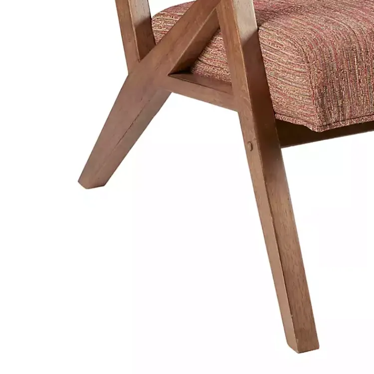 Kirklands Home Mid-Century Pecan Finish Accent Chair Orange Online
