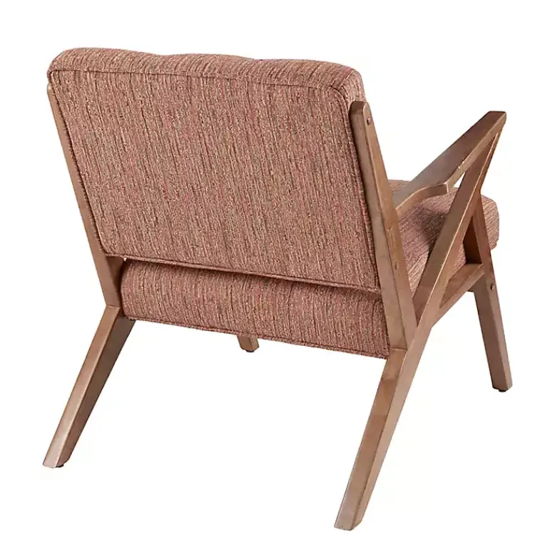 Kirklands Home Mid-Century Pecan Finish Accent Chair Orange Online