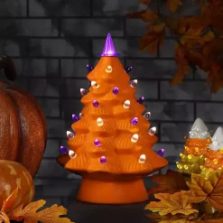 Halloween>Kirklands Home Nostalgic LED Halloween Tree Orange