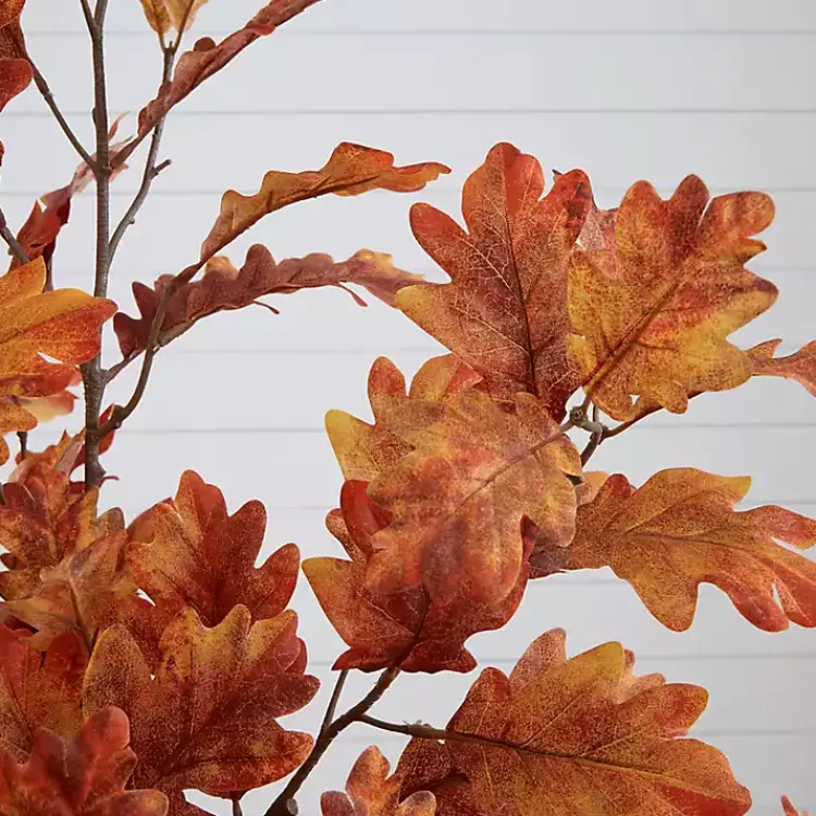Trees & Topiaries>Kirklands Home Orange Oak Tree in Black Planter, 5 ft.