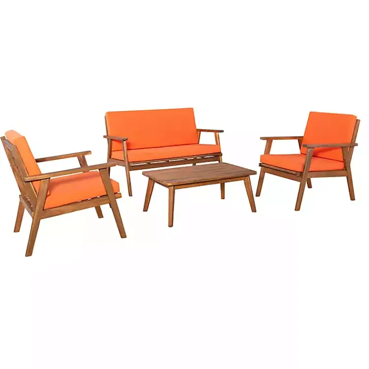 Kirklands Home 4-pc. Acacia Wood Outdoor Living Set Orange Discount