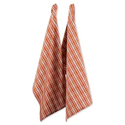 Fall>Kirklands Home Orange Plaid Turkey 3-pc. Potholder & Towel Set
