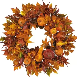 Wreaths>Kirklands Home Orange Pumpkin Gourd and Berry Wreath