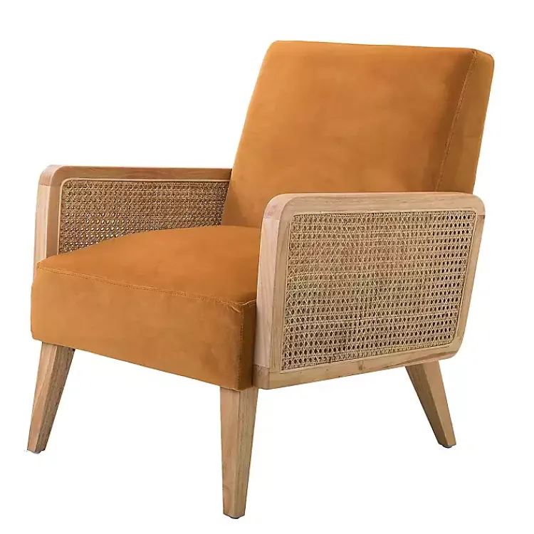 Kirklands Home Orange Rattan Accent Chair Yellow Best