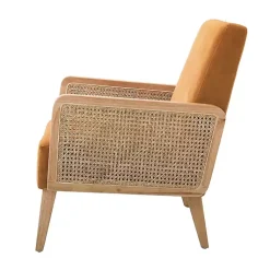 Kirklands Home Orange Rattan Accent Chair Yellow Best