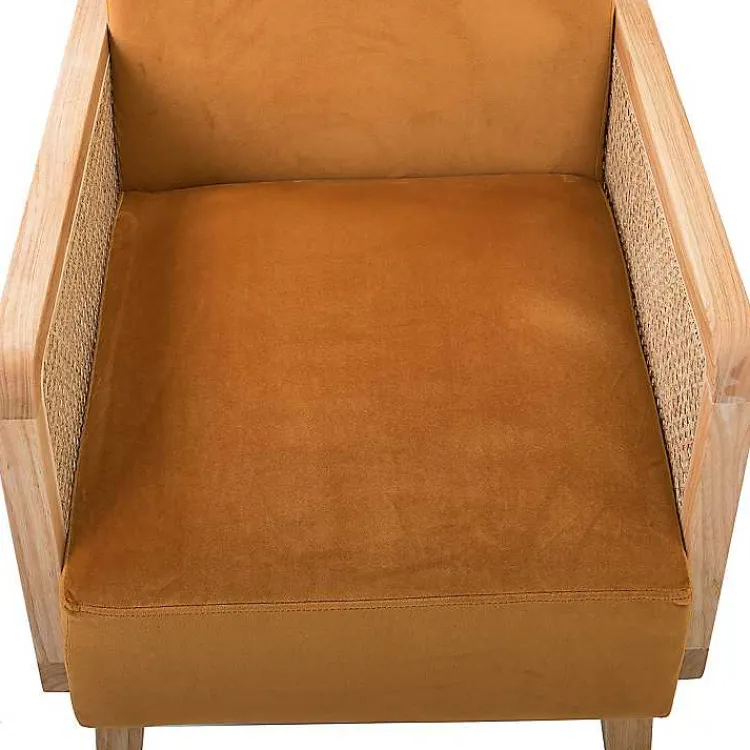 Kirklands Home Orange Rattan Accent Chair Yellow Best