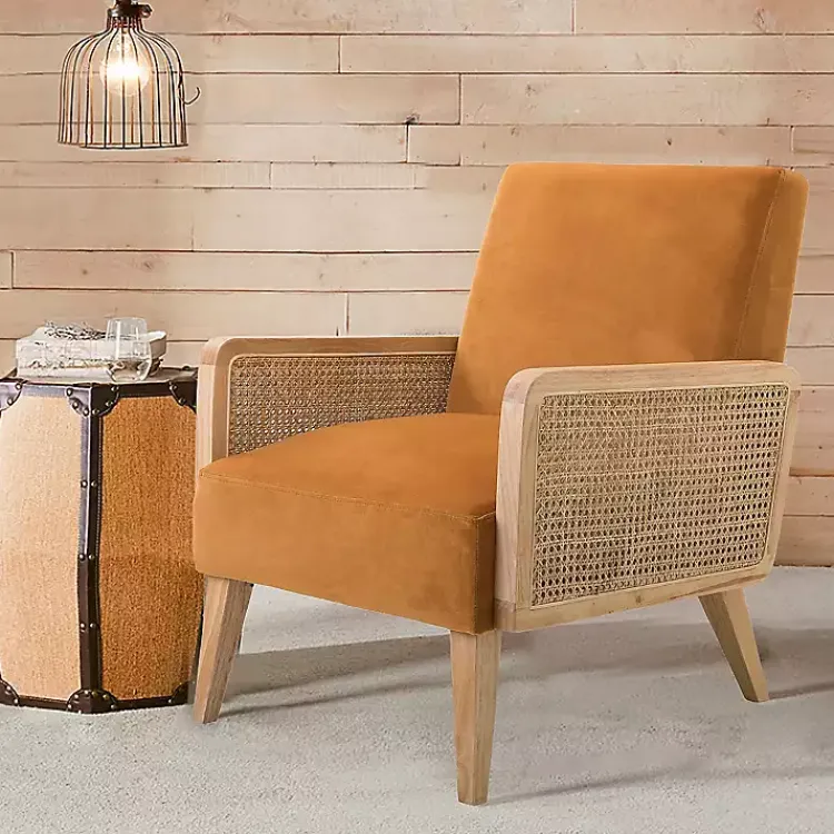 Kirklands Home Orange Rattan Accent Chair Yellow Best