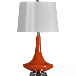 Kirklands Home Orange Retro Glass Table Lamp White Online